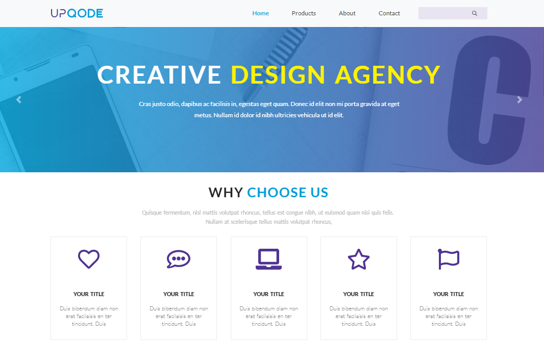 Webpage from PSD template. Responsive, added animation and used a slider